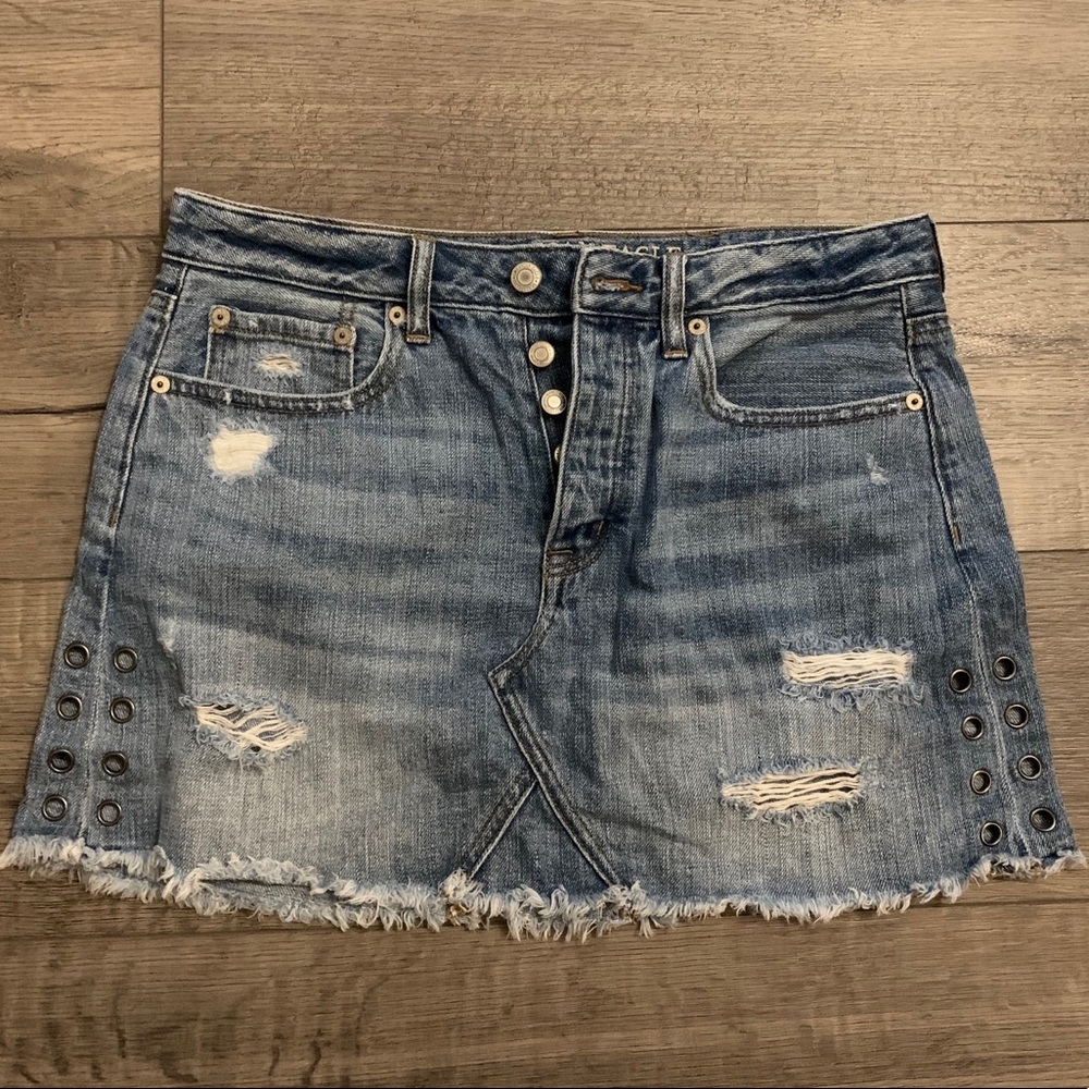 American Eagle Denim Ripped Skirt